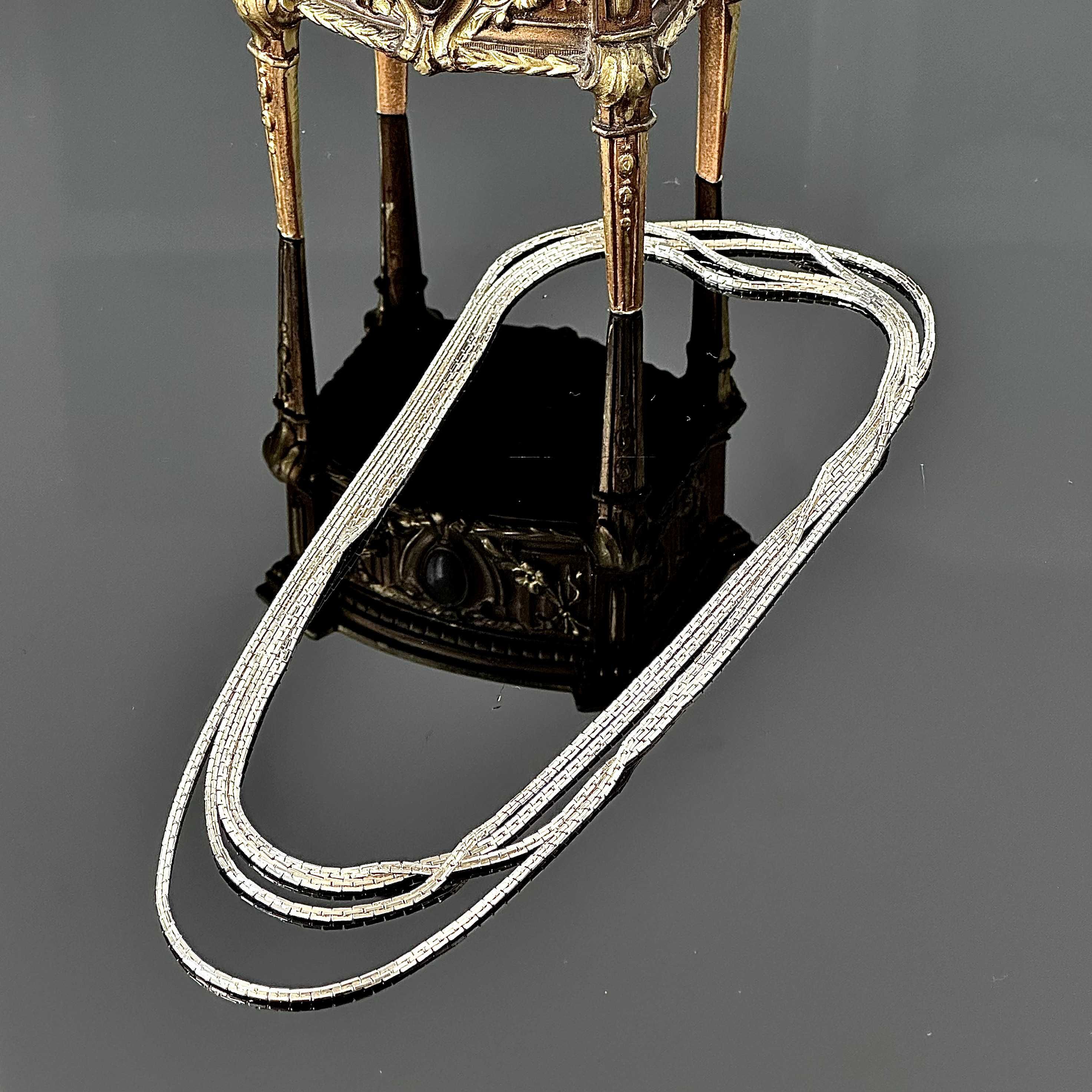 Srebrny łańcuszek 200cm – Coreana Art Deco, srebra próby 925