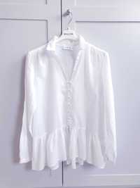 Biała bluzka koszula z falbankami 34 Bodyflirt