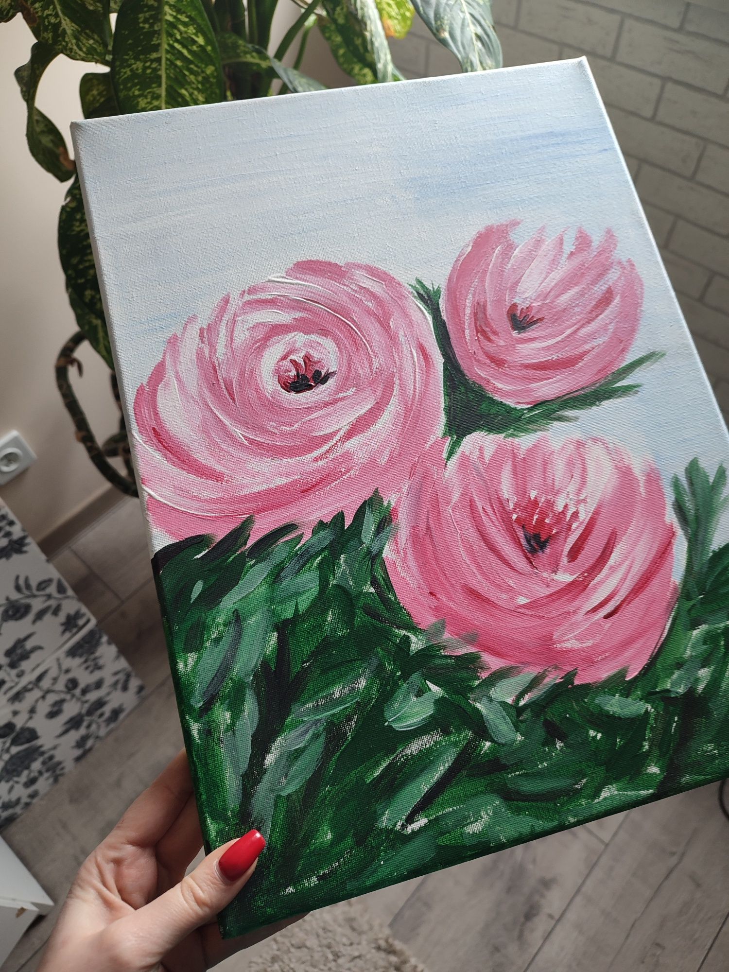 Obraz różowe kwiaty