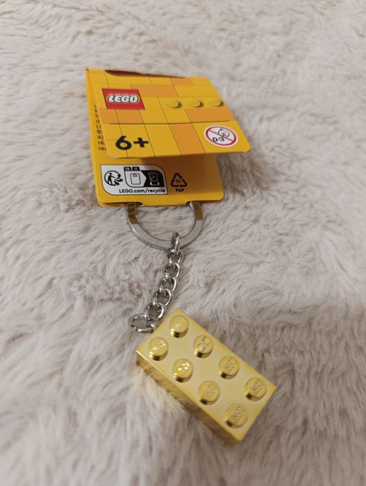 Nowy Breloczek klocek LEGO Złoty