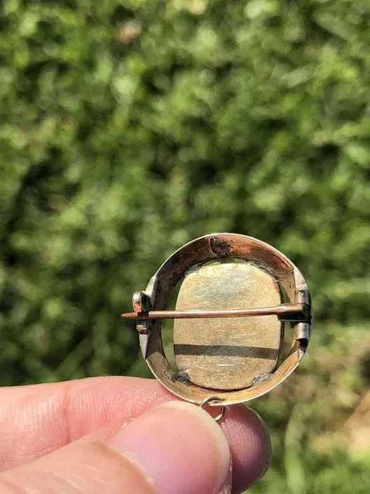 Alfinete Ouro Entre 10-12 Quilates e Cabelo Antigo Século XVIII