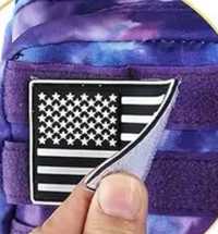 Patch 3D remendo velcro borracha bandeira America USA preto mochila