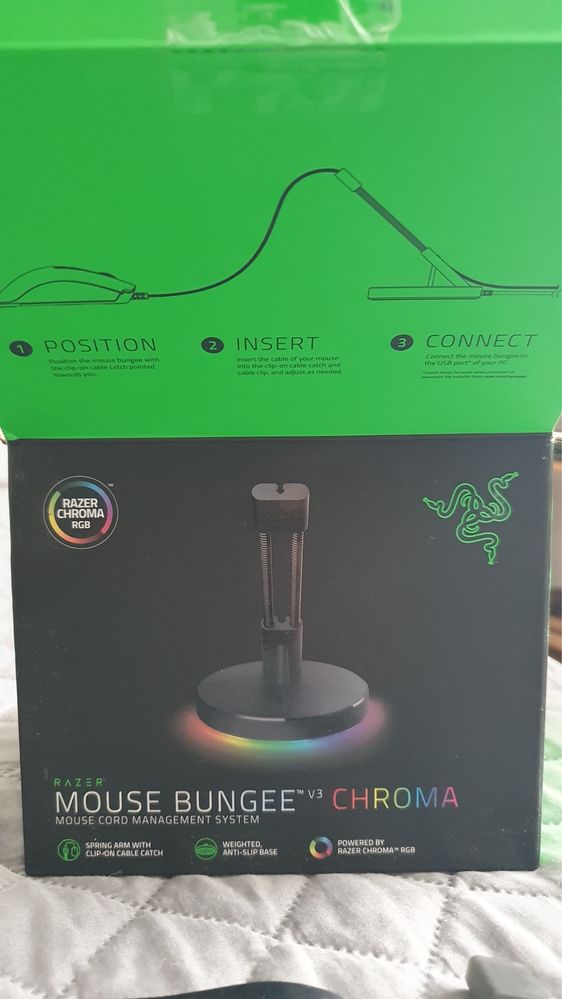 Mouse Bungee Razer V3 Chroma - Gerenciamento de Cabo com RGB