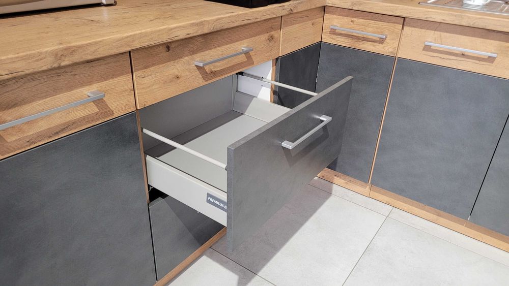 Modułowe meble kuchenne Vigo 260cm matera grafit stwórz własną kuchnię