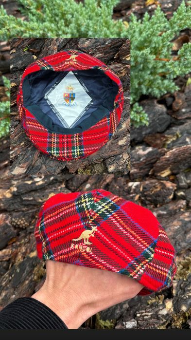 Kangol Vintage Flat Cap 90s вінтажний берет в клітинку від кенгул