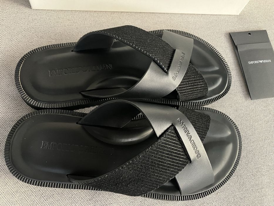 Emporio Armani skorzane meskie klapki Nowe Okazja 46