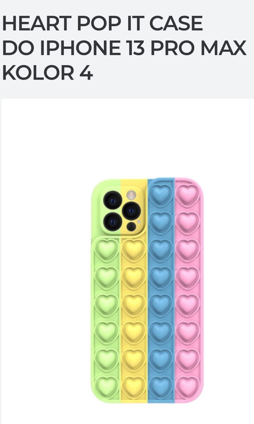Etui Heart Pop It do Iphone 13 Pro Max pięć wzorów