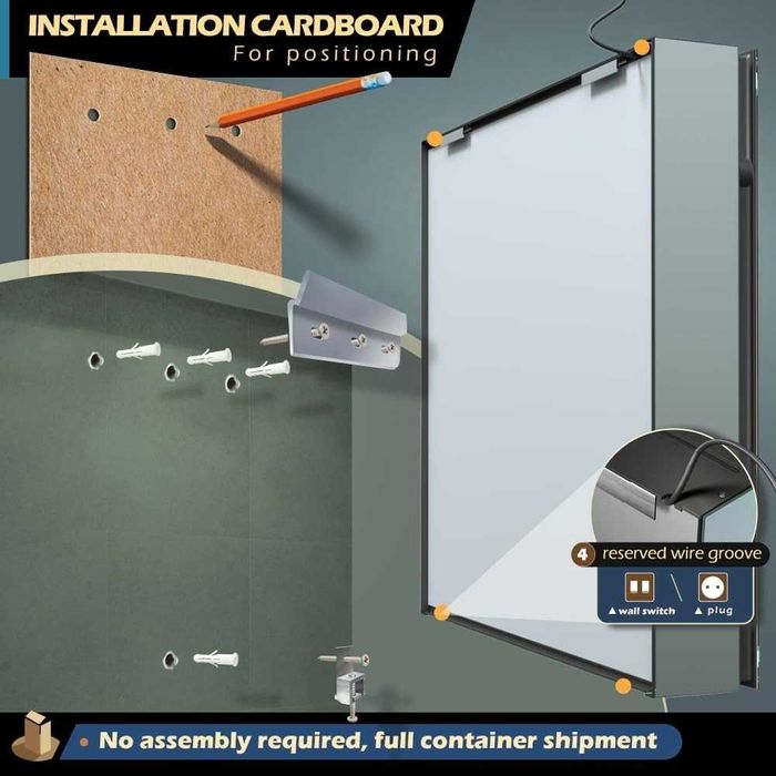 Podświetlana szafka łazienkowa z lustrem USB