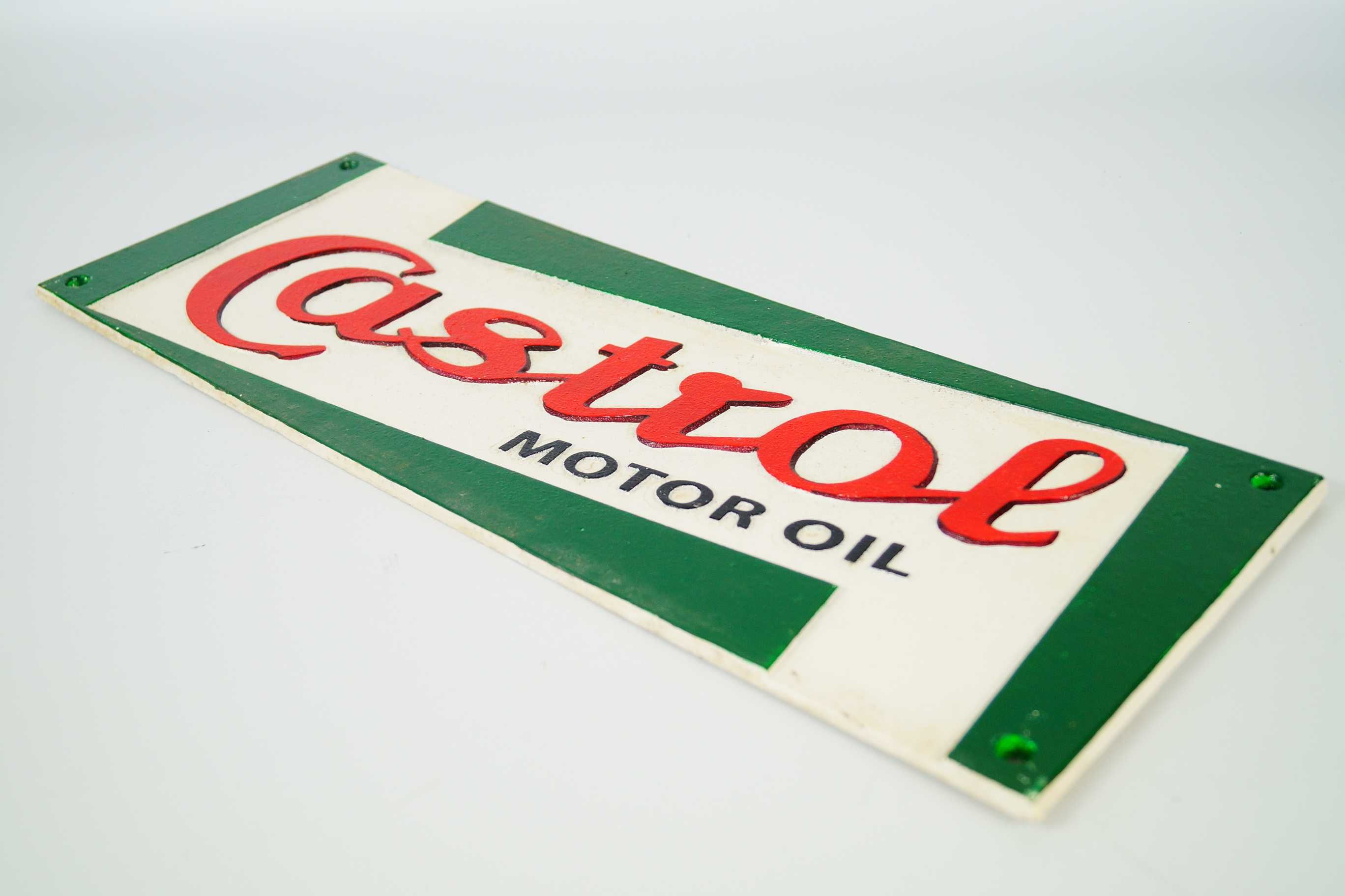 CASTROL MOTOR OIL żeliwna zawieszka szyld mechanik warsztat