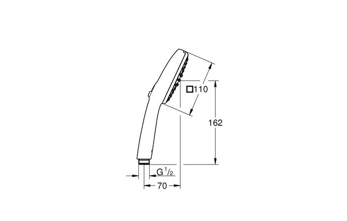 Ручной душ Grohe Tempesta Cube 2 и 3  режима , Hansgrohe Kludi