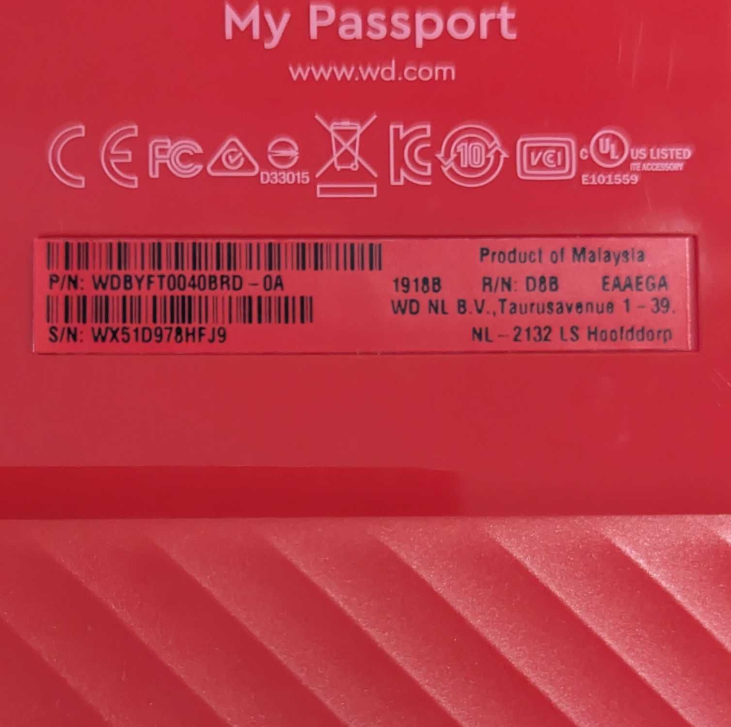 WD My Passport WDBYFT0040BRD 4TB