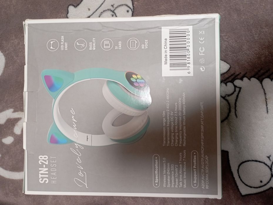 наушники блютуз с кошачьими ушками