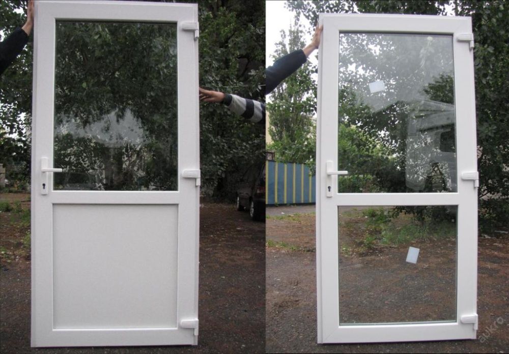 Drzwi PCV 90 x 210 białe sklepowe Gorzów Wielkopolski