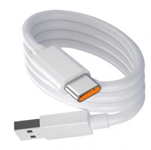 Kabel USB-USB typ C 6A superładowanie 66W 1m bialy Huawei Oppo Realme