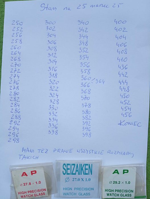 Szkiełko do zegarka okrągłe o