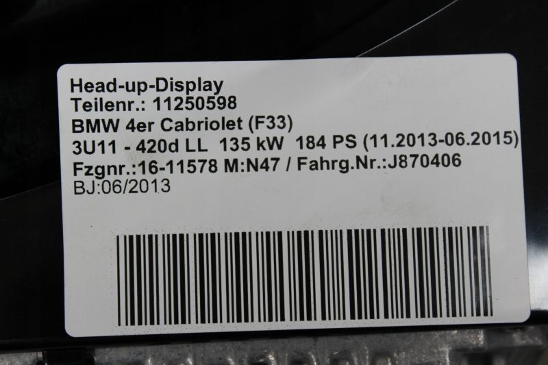 Wyświetlacz Head UP Hud BMW 4 F30 F31 F80 F80N Nowy
