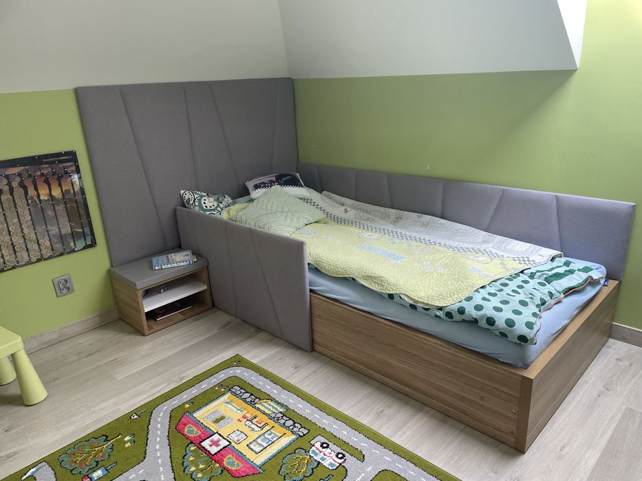 Łóżko z pojemnikiem oraz materacem Junior z firmy Mkfoam Koło