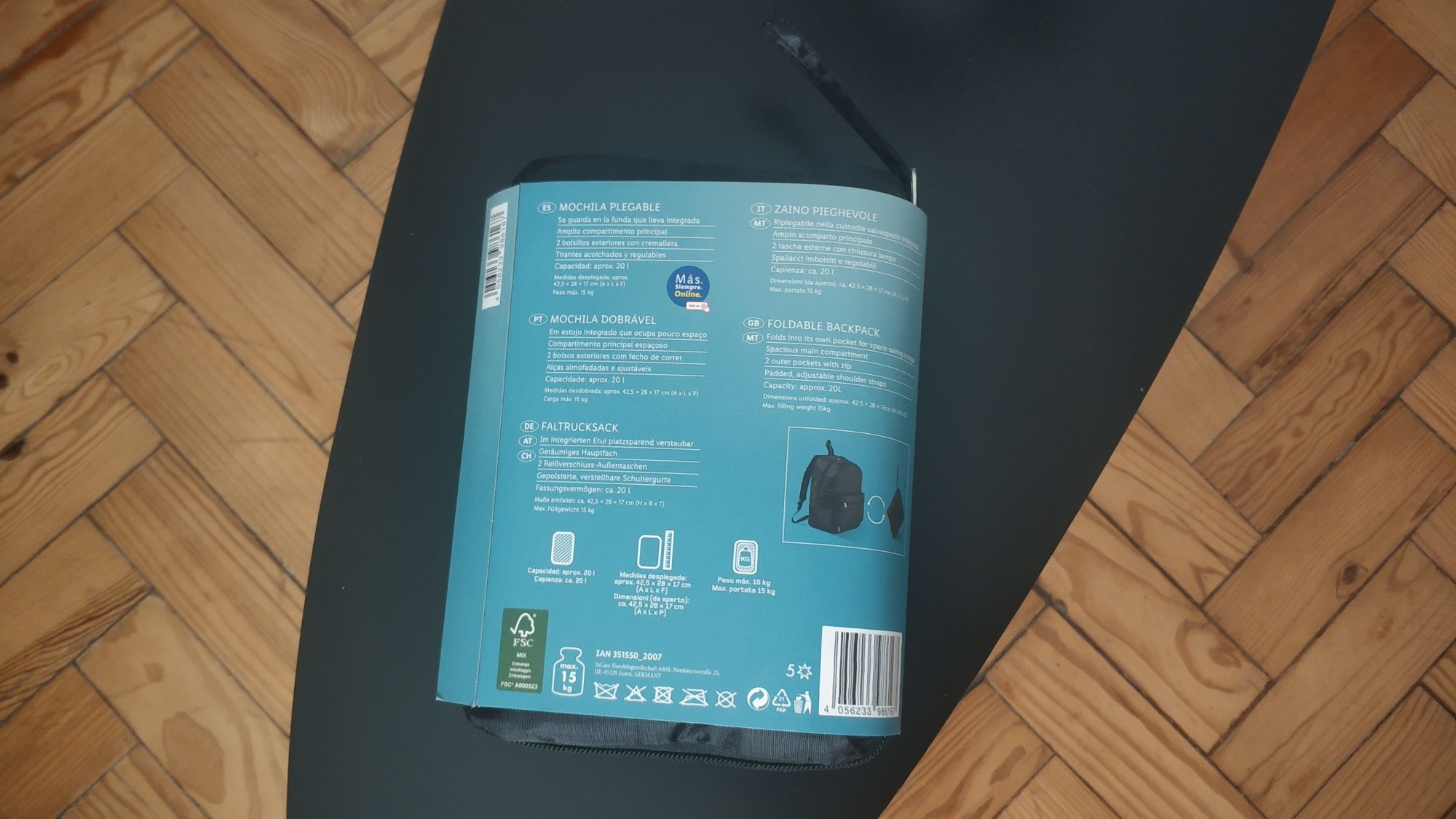 [Novo!] Mochila Dobrável Preta