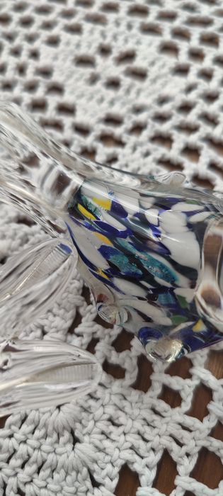 2 szt figurek szklanych ptaszkow z czasów PRL-u