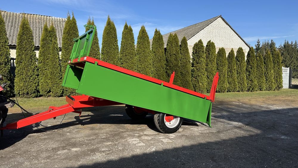 Przyczepa Rolnicza jednoosiowa wywrotka z kiprem jak fabryczna. Nowa