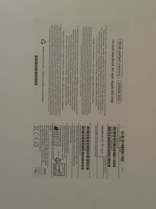 Apple MacBook Air 13″ M3 • 16 GB • 256 GB • 100% bateria • 2024