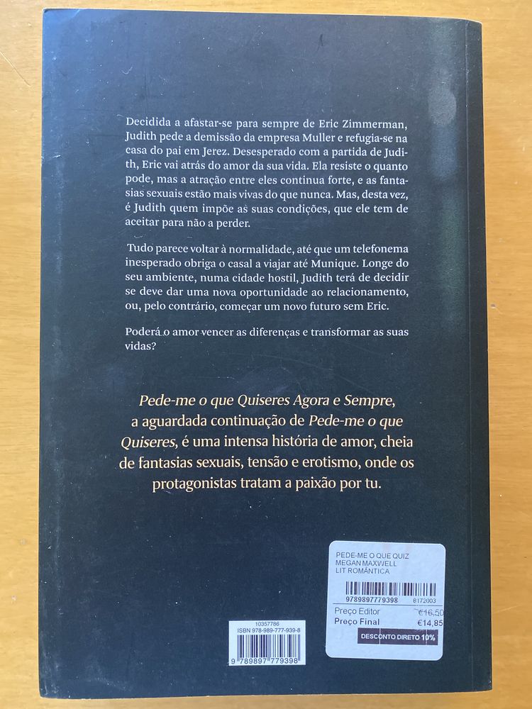 Vendo romance Pede-me o que quiseres agora e sempre da Megan Maxwell