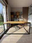 Meble biurowe w stylu loft - ręczna robota - dąb, stal