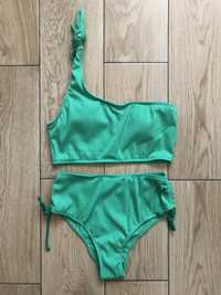 Zielony strój kąpielowy, bikini z wysokimi majtkami Shein M