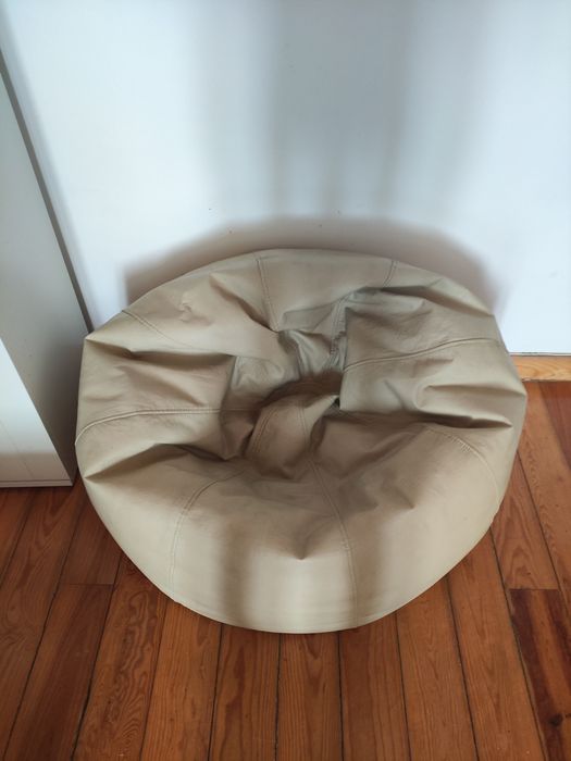 Puff bola couro sintético