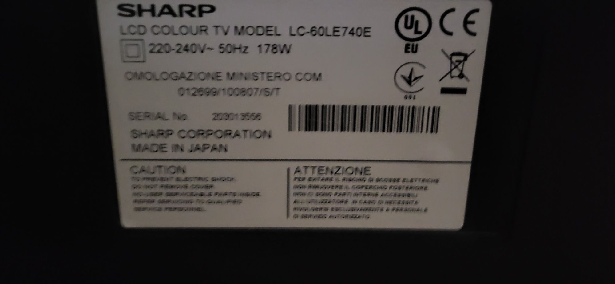 Telewizor 60 cali sharp made in japan