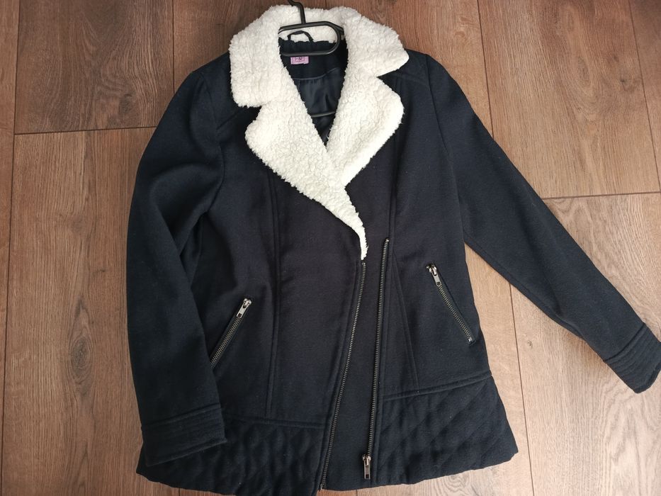 Kożuszek futerko ramoneska 152 dla dziewczynki 12 lat f&f