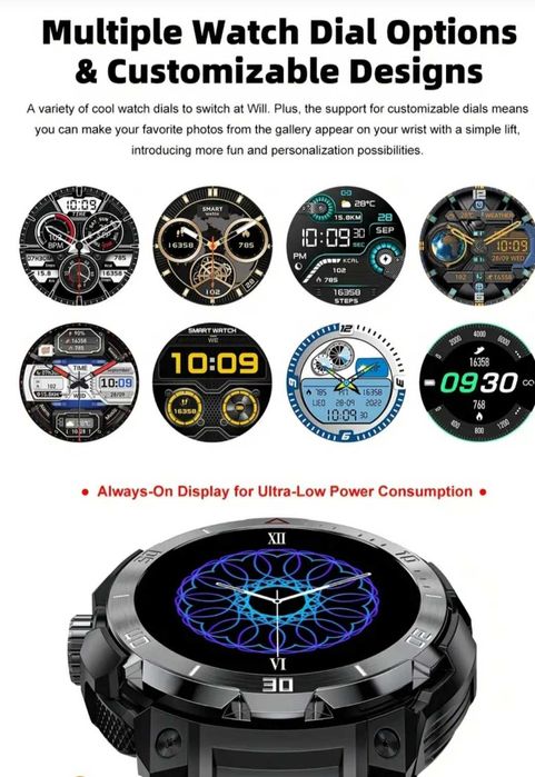 Smartwatch męski ze słuchawkami LONZERUI G-SHOCK Inteligentny 2w1 NOWY