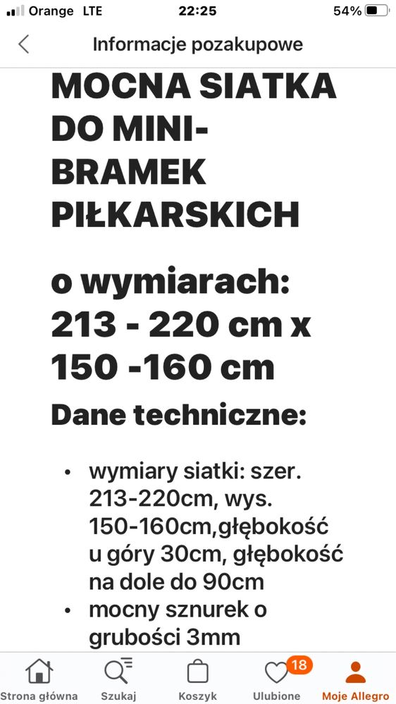 Siatka do bramki pilkarskiej