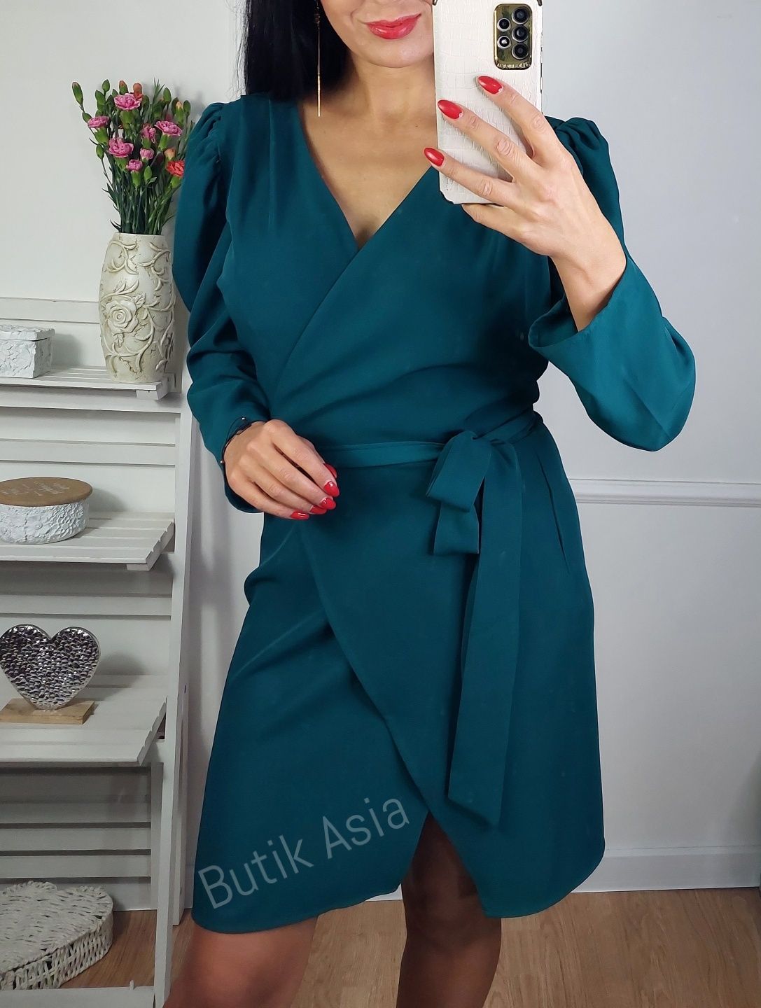 Sukienka kenzi emo morska zielona 42/XL nowa elegancka damska
