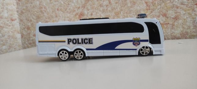 Машинка автобус поліція, поліцейський автобус пластик