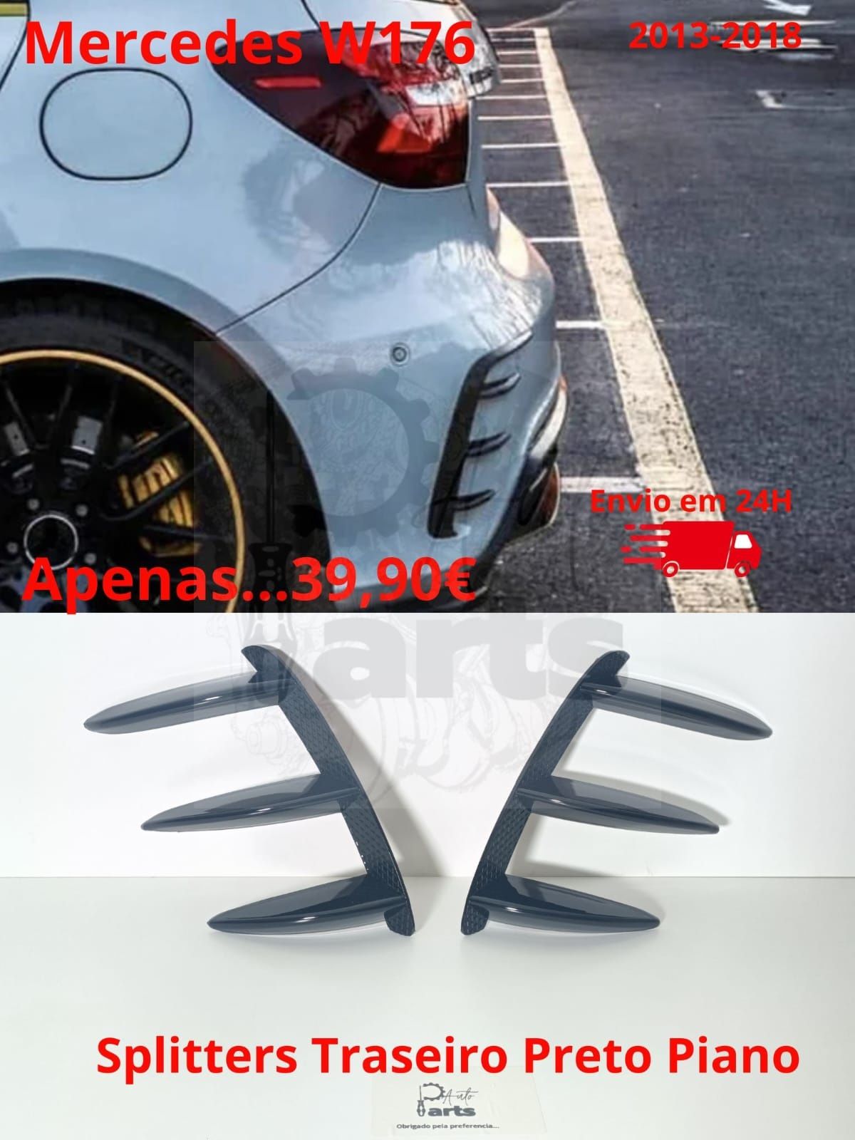 Splitters  Traseiro Mercedes W176 AMG 2013/2018