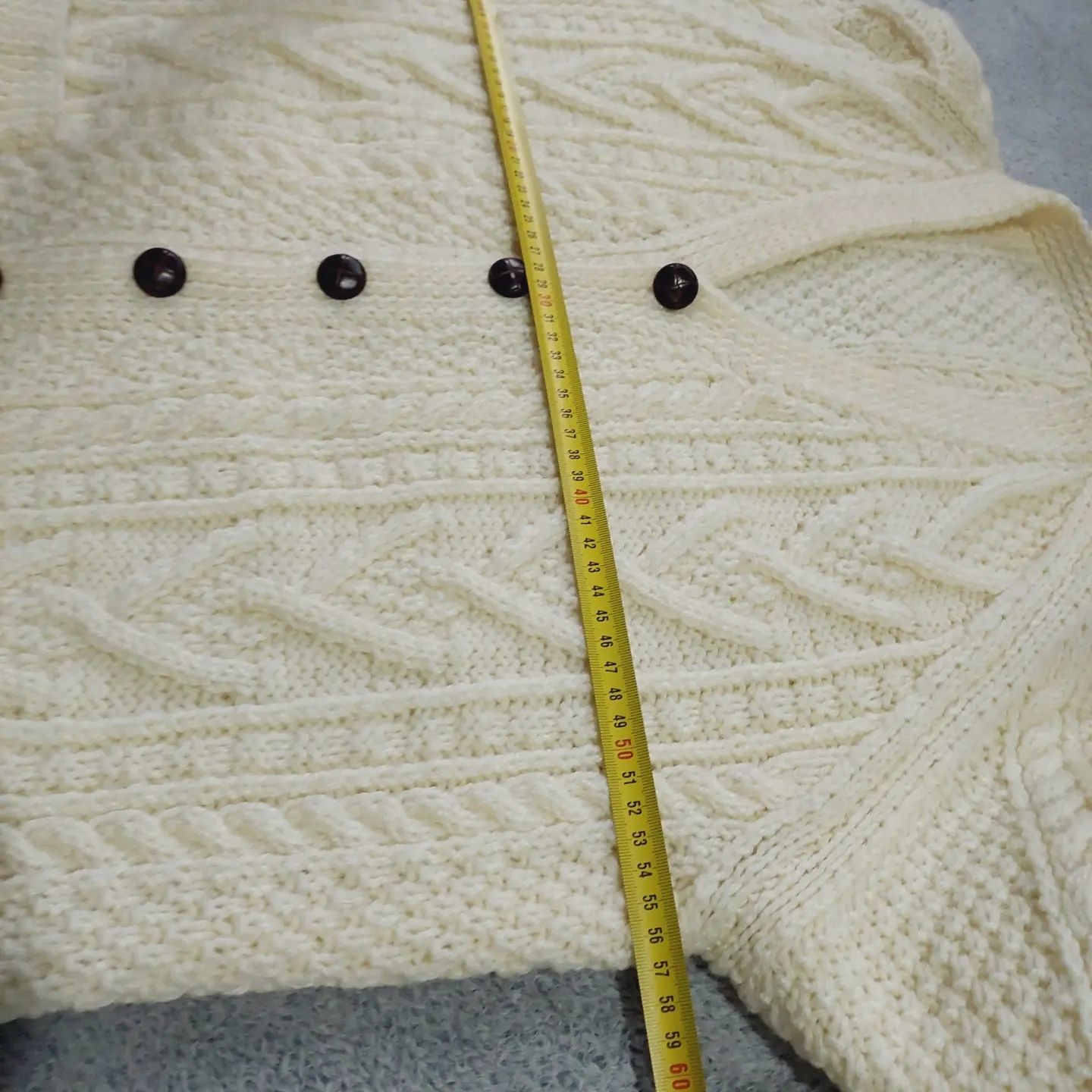 Sweter wełniany, kardigan na guziki kremowy uniwersalny