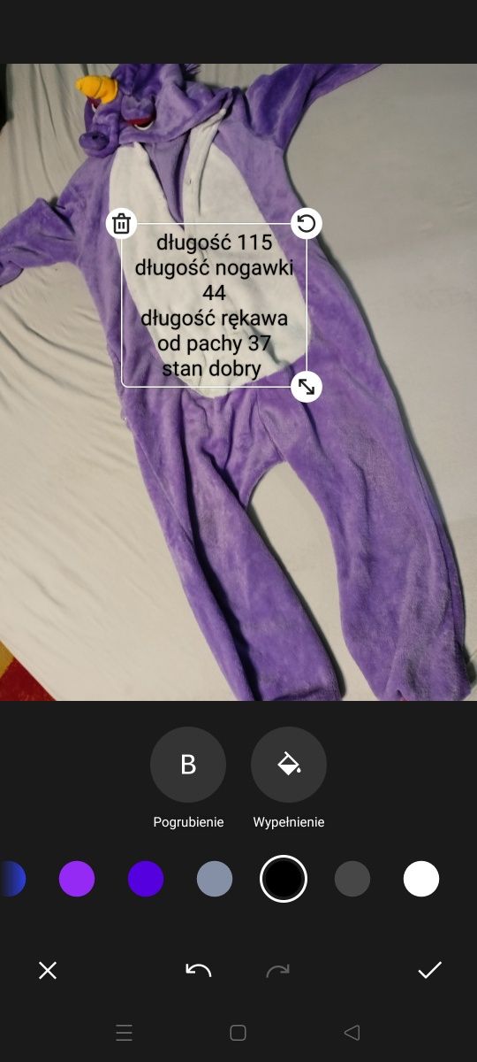 Kostium strój przebranie na bal jednorożec onesie 134