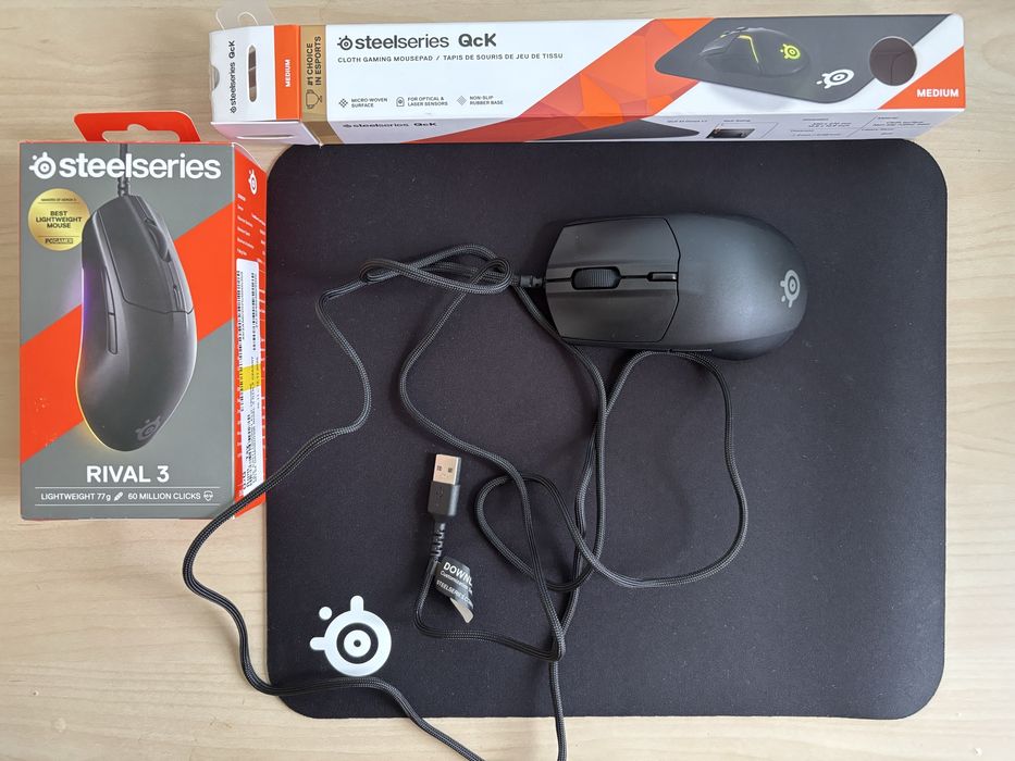 Zestaw steelseries rival 3 myszka + podkladka