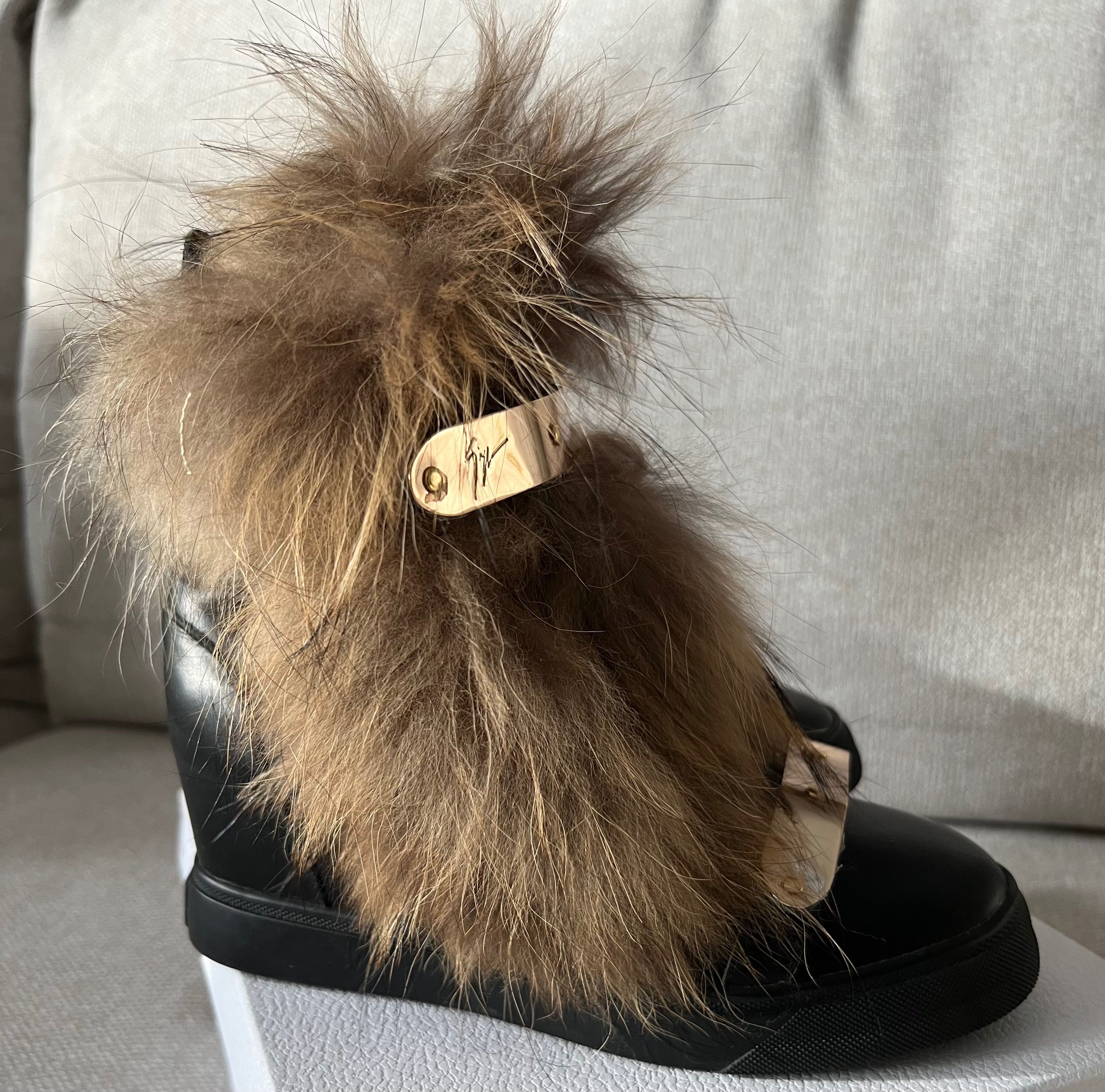 Giuseppe zanotti futro naturalne jenot roz 38 nowe