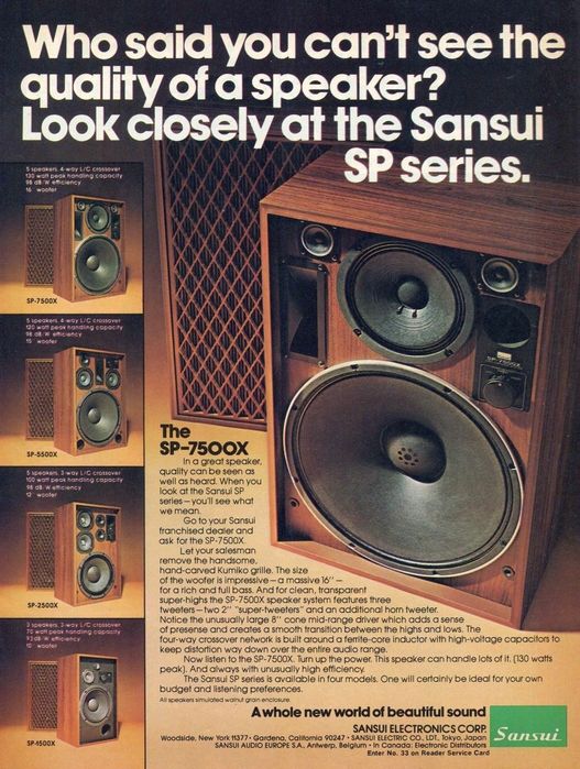 Głośniki retro vintage 1979r Sansui SP-5500X