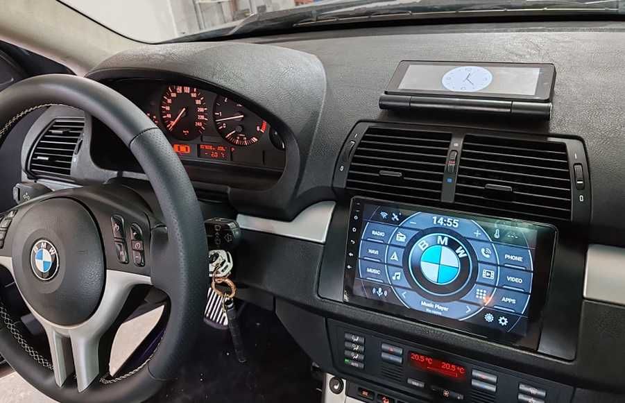 (NOVO) Rádio 2DIN BMW E39 • X5 • [4+32GB] • Android GPS • 520 E53 530