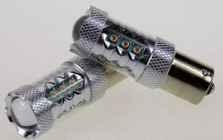 Лампы для сертификации американских авто желтые в красные поворотники