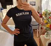 Tshirt Tommy Hilfiger koszulka granatowa S M  bawełna organiczna