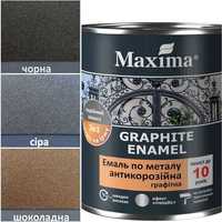Фарба Краска по металлу 3в1 с металлической стружкой графитная Maxima