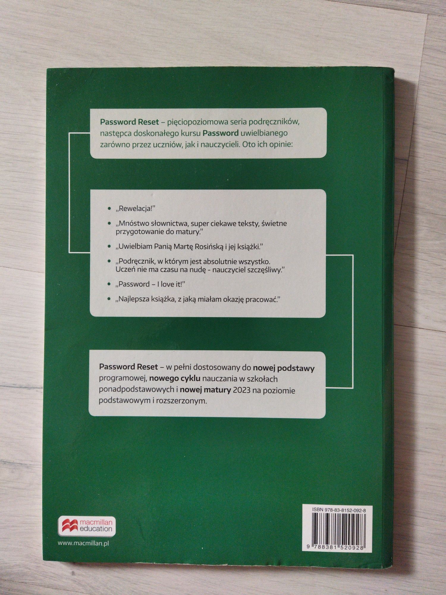 Password Reset B1+, podręcznik