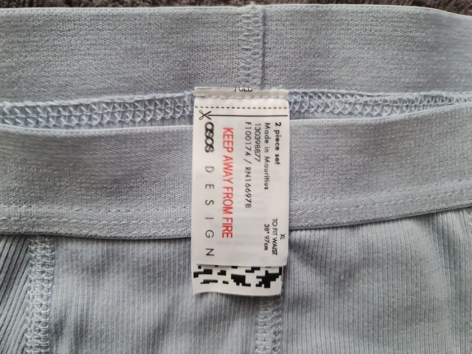 Zestaw bokserki i koszulka z bawełny prążkowanej ASOS