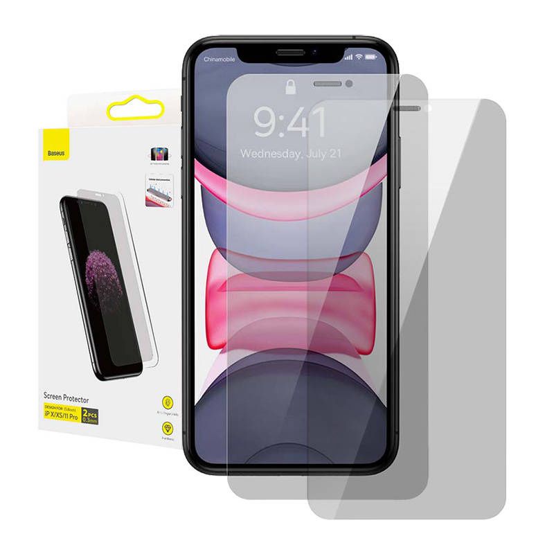 Szkło hartowane z filtrem prywatyzującym 0.3mm Baseus do iPhone X