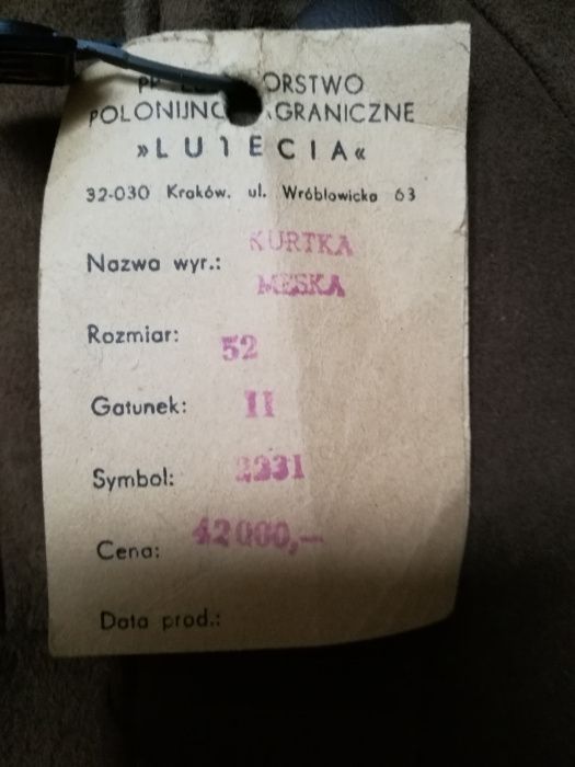 Kurtka męska skórzana rozmiar 52 (rozmiar L) - kożuszek.