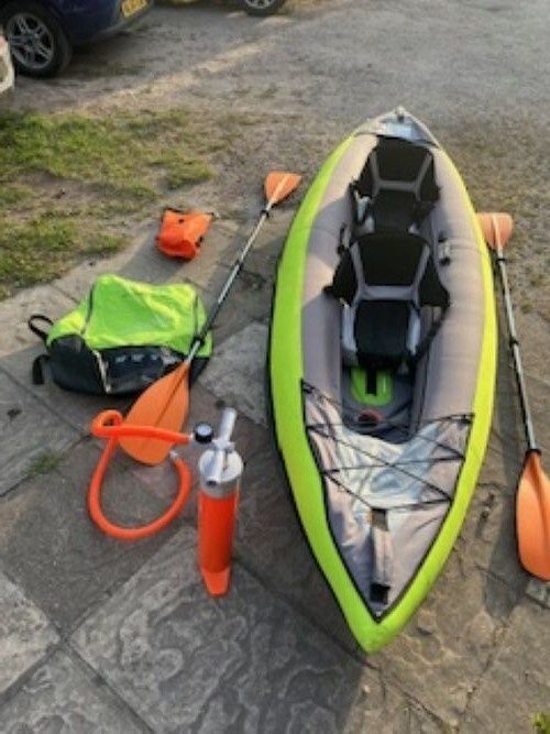 Kayak Insuflável / Conjunto Caiaque para 2 Pessoas com Remos e Bomba /
